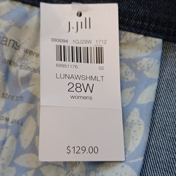 J. JILL AUTHENTIC FIT SLIM ANKLE Jeans Size 28W Dark Wash Denim Embroidered NEW - Picture 7 of 9